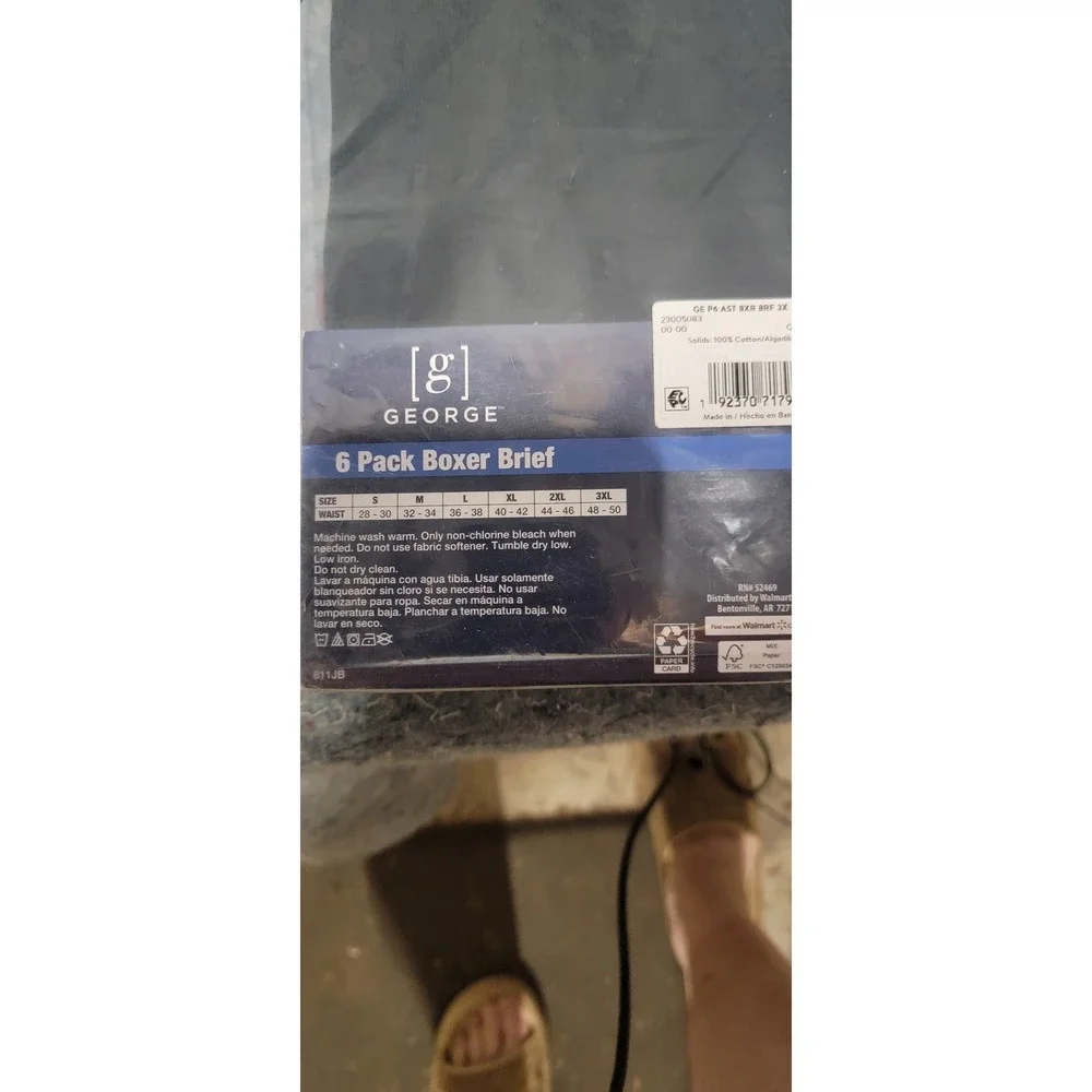 George Men's 6 Pack Boxer Briefs Ast Colors Size 3X NWT‎